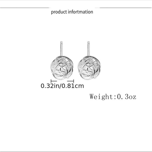 Silver Plated Wrap Silver Wire Stud Earrings - Picture 4 of 6